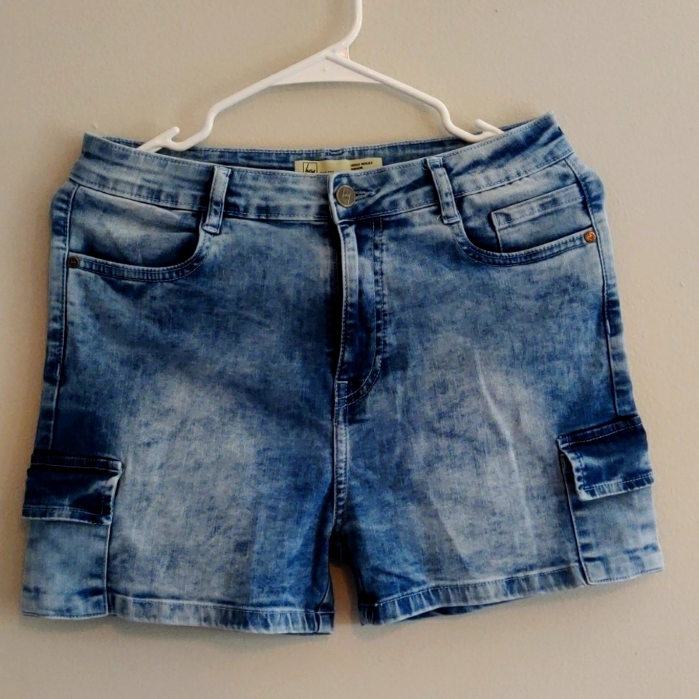 Hey brand high-rise denim shorts, size 12, blue colour